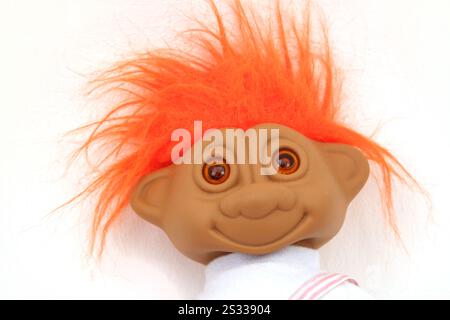 Bambola Troll (DAM) anni '1990 con occhi luminosi e corpo morbido Foto Stock