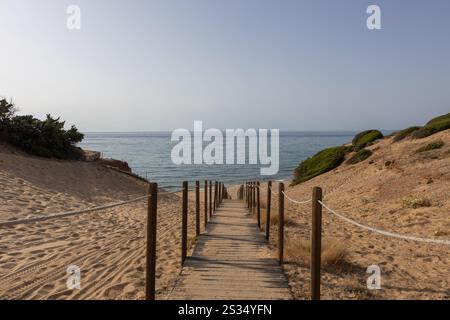 Sentiero in legno che conduce al mare Foto Stock