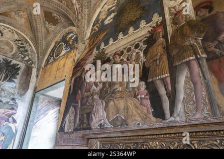 Camera degli Sposi, affresco di Andrea Mantegna, Palazzo Ducale, Mantova, Italia, Europa Foto Stock