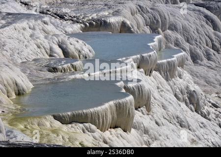 Terrazze di agglomerato in Pamukkale Foto Stock