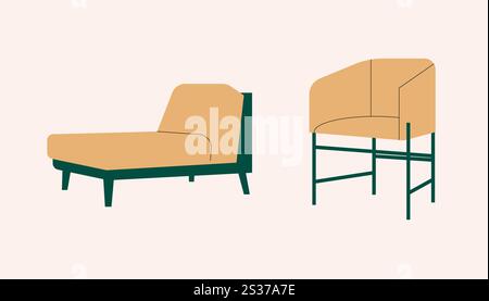 Illustrazione sedia minimalista sottile Design esclusivo elegante Illustrazione Vettoriale