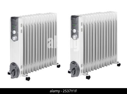 riscaldatore del radiatore isolato su sfondo bianco. riscaldatore del radiatore Foto Stock