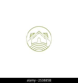 Icona Home per Agriculture Logo Design. Icona Immobiliare Illustrazione Vettoriale