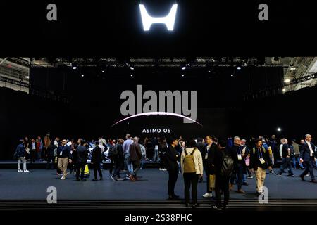 Las Vegas, Stati Uniti. 8 gennaio 2025. Lo stand Honda al Las Vegas Convention Center durante il CES 2025 di Las Vegas l'8 gennaio 2025. (Foto di Travis P Ball/Sipa USA) credito: SIPA USA/Alamy Live News Foto Stock