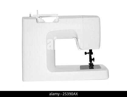 Macchina per cucire isolato su bianco Foto Stock