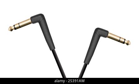 cavi audio isolati su sfondo bianco Foto Stock