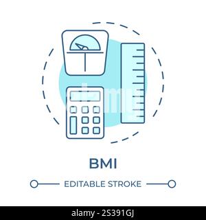 Icona Concept blu morbido BMI Illustrazione Vettoriale