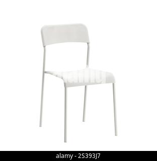 Sedia bianca su sfondo bianco. Sedia bianca Foto Stock