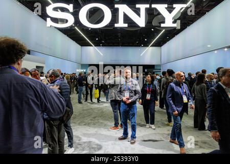 Las Vegas, Stati Uniti. 8 gennaio 2025. Lo stand Sony al Las Vegas Convention Center durante il CES 2025 di Las Vegas l'8 gennaio 2025. (Foto di Travis P Ball/Sipa USA) credito: SIPA USA/Alamy Live News Foto Stock