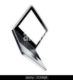 Moderno notebook isolato su bianco Foto Stock