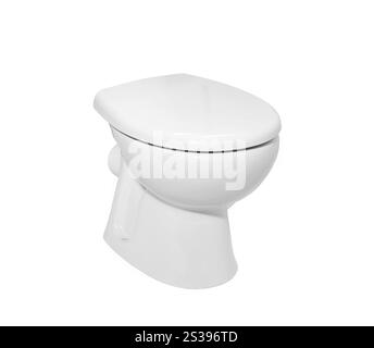 Ciotola bianca, isolata su bianco. Ciotola bianca per WC Foto Stock