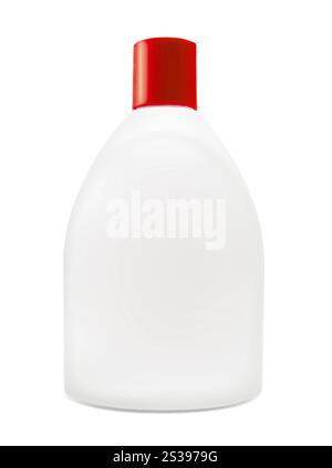 Contenitore in plastica bianco isolato su bianco. Contenitore di plastica bianco Foto Stock