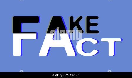 Il testo è fatto e finge uno sfondo blu Illustrazione Vettoriale