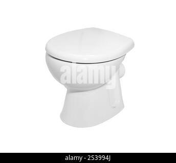 Ciotola bianca, isolata su bianco. Ciotola bianca per WC Foto Stock