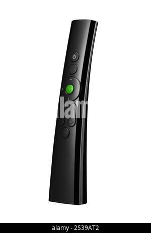 Telecomando del televisore isolato su sfondo bianco. Telecomando TV Foto Stock