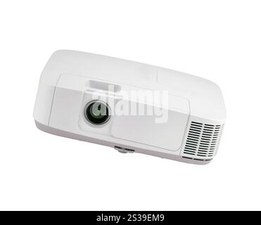 Proiettore video isolato su bianco. Videoproiettore Foto Stock