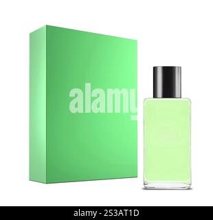 Flacone di profumo isolato su sfondo bianco. Bottiglia di profumo Foto Stock
