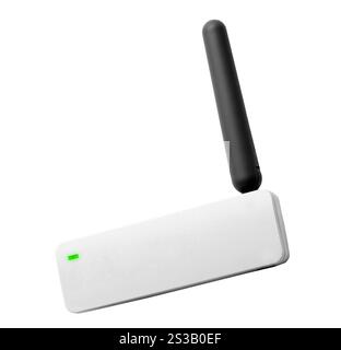 Router WiFi isolato su sfondo bianco. Router WiFi Foto Stock