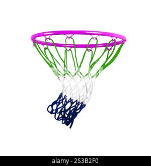 canestro isolato su bianco. canestro da basket Foto Stock