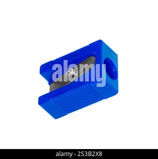 Affilatrice a matita isolata su bianco Foto Stock