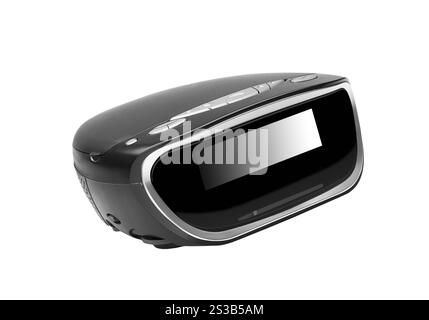 Radio sveglia digitale isolata su sfondo bianco. Radio sveglia digitale isolata Foto Stock
