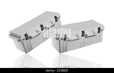 scatola militare isolata Foto Stock