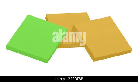 note adesive isolate su bianco Foto Stock