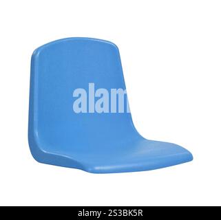 sedia di plastica alla fermata dell'autobus isolata sul bianco Foto Stock