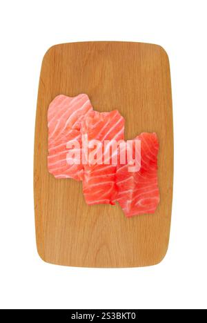 Filetto di salmone isolato su fondo bianco. Filetto di salmone Foto Stock