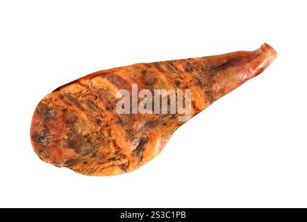 prosciutto di parma (jamon) isolato su sfondo bianco. prosciutto di parma (jamon) Foto Stock