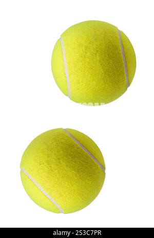 Palla da tennis isolato su bianco Foto Stock