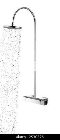 Full Chrome testa di doccia isolate su sfondo bianco Foto Stock