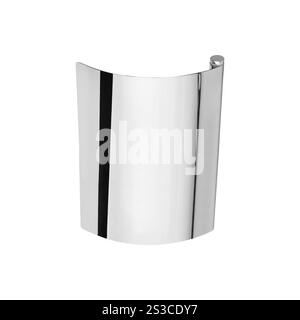 un portarotoli cromato isolato su bianco Foto Stock