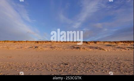 Weststrand Hörnum auf der Insel Sylt, der kilometerlange Dünenstrand ist ein Markenzeichen der nördlichsten Insel Deutschlands 04.01.25 *** Weststrand Hörnum sull'isola di Sylt, la spiaggia di dune lunga chilometri è un marchio registrato dell'isola più settentrionale della Germania 04 01 25 Foto Stock