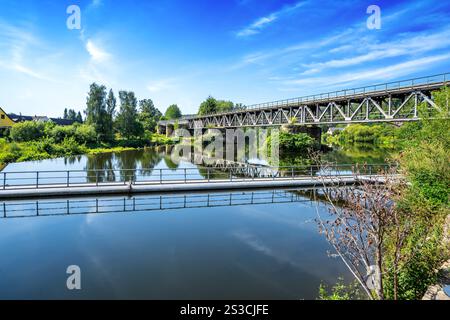 Città vecchia di Rochlitz, Germania Foto Stock