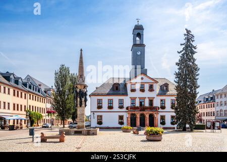 Città vecchia di Rochlitz, Germania Foto Stock