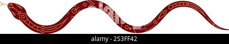 linea ondulata serpente. 2025 illustrazione vettoriale del Capodanno lunare cinese isolata su sfondo bianco. Illustrazione Vettoriale