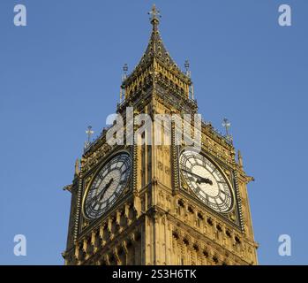 Primo piano del quadrante dell'orologio del Big Ben, Londra, Inghilterra Londra, Inghilterra Foto Stock