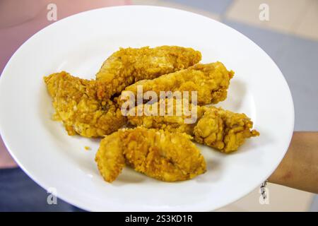 pollo caldo fritto, cottura alla griglia fatta in casa Foto Stock