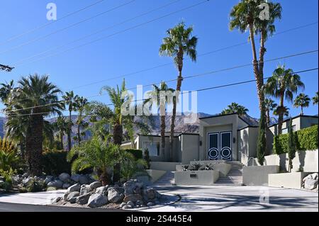 Architettura modernista di metà secolo a Palm Springs, California, Stati Uniti Foto Stock