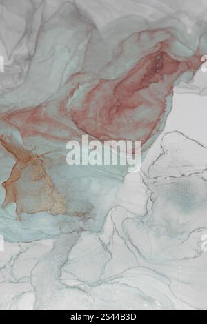 Vivace inchiostro a base di alcol, grafica astratta con colori e texture vorticosi Foto Stock