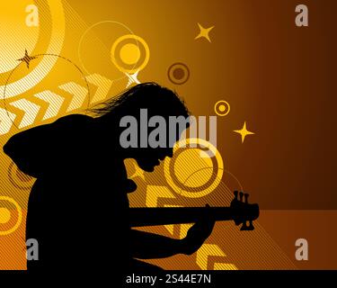 Il sassofonista jazz tema. Illustrazione Vettoriale design per l'uso. Illustrazione Vettoriale