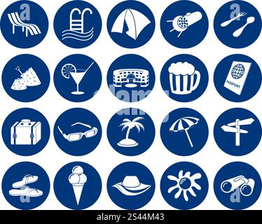 Set da viaggio del vettore diverso web icone Illustrazione Vettoriale