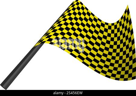 Il giallo e il nero controllato racing bandiera. Illustrazione Vettoriale. Illustrazione Vettoriale