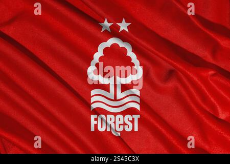 Pringsewu, lampung 11 gennaio 2025; primo piano del Nottingham Forest Football Club, una delle squadre di calcio del campionato inglese Foto Stock