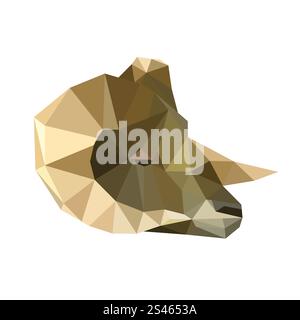 Illustrazione di un ritratto astratto dell'origami RAM Illustrazione Vettoriale