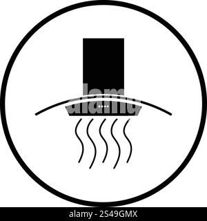 Cappa da cucina icona. Cerchio sottile design. Illustrazione Vettoriale. Illustrazione Vettoriale