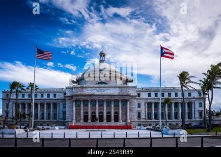 San Juan, Porto Rico - 26 febbraio 2018: Capitolio de Puerto Rico (Campidoglio di Porto Rico) sede dell'Assemblea legislativa, o legi bicamerali Foto Stock