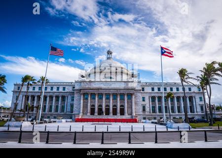 San Juan, Porto Rico - 26 febbraio 2018: Capitolio de Puerto Rico (Campidoglio di Porto Rico) sede dell'Assemblea legislativa, o legi bicamerali Foto Stock