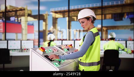 Gestione e gestione del commercio di merci. Attività di consegna Foto Stock